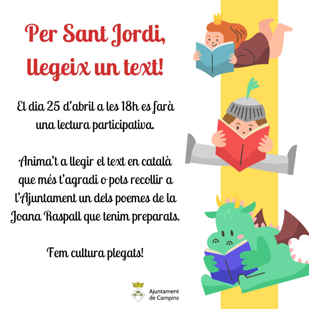 PER SANT JORDI, LLEGEIX UN TEXT!