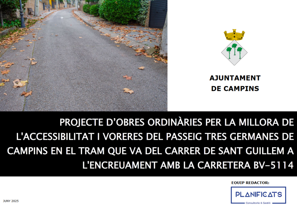 Projecte millora accessibilitat Tres Germanes - Campins